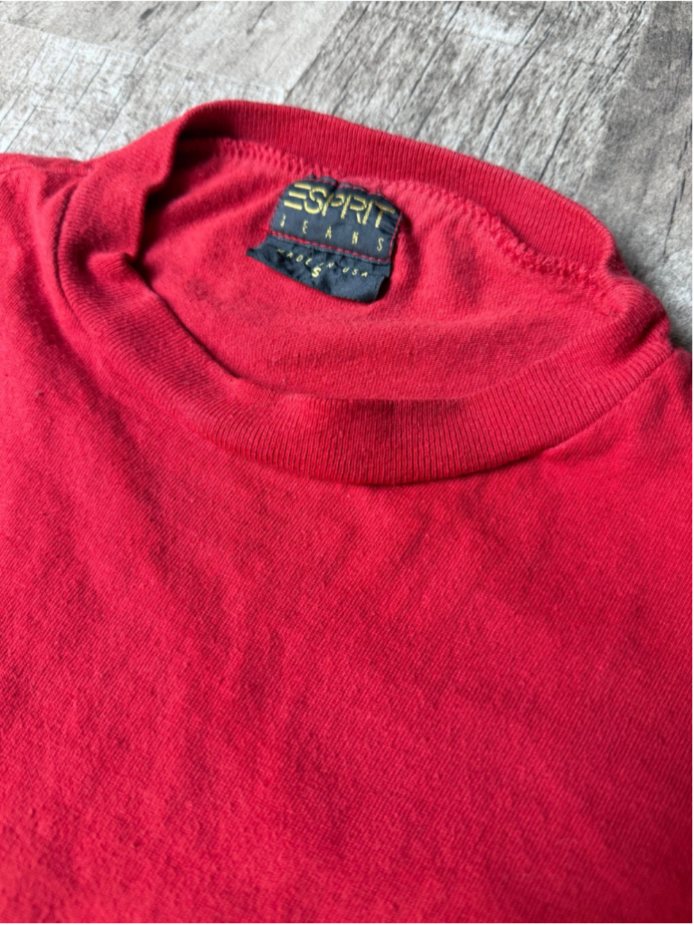 Men's Esprit Short Sleeve Pocket Tee Red Size S - Picture 2 of 2